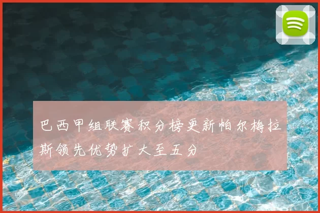 巴西甲组联赛积分榜更新帕尔梅拉斯领先优势扩大至五分